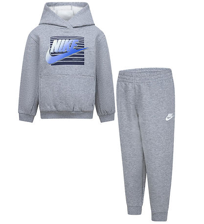 Nike Sweat Set - Dark Grey Melange w. Blue