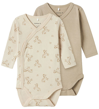 Name It Wrap Bodysuits L/æ - Noos - NbnBody - 2-Pack - Rainy Day