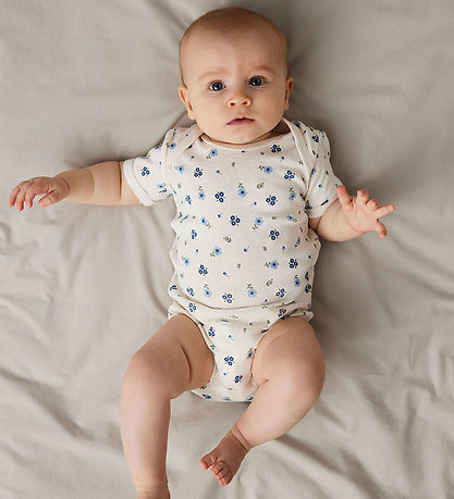 Name It Bodysuits k/æ - Noos - NbfBody - 3-Pack - Jet Stream Flo