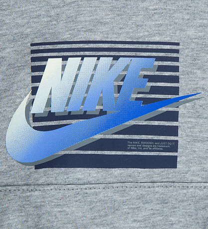 Nike Sweat Set - Dark Grey Melange w. Blue