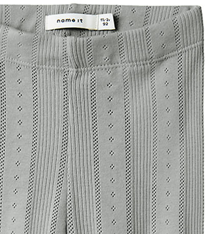 Name It Leggings - Noos - NmfJulia - Grey Melange w. Pointelle