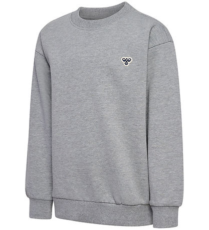 Hummel Sweatshirt - hmlJR Loose Ronde hals - Grey Melange m. Log