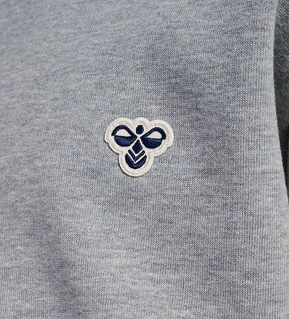 Hummel Sweatshirt - hmlJR Loose Ronde hals - Grey Melange m. Log