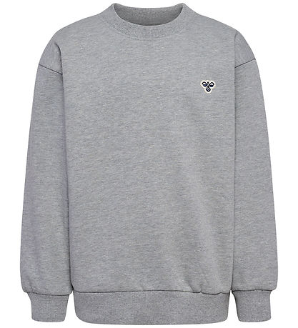 Hummel Sweatshirt - hmlJR Loose Ronde hals - Grey Melange m. Log