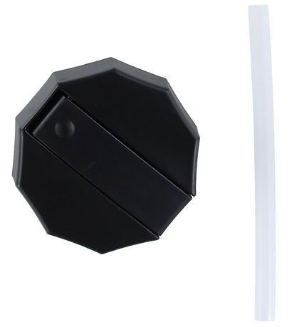 Paille/Couvercle Design Letters - Noir