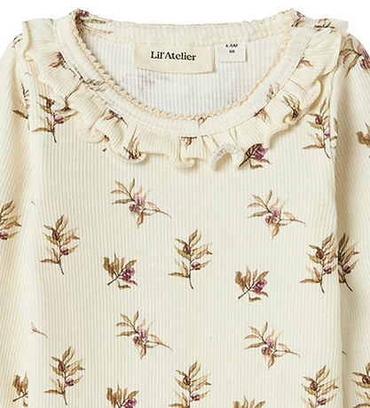 Lil' Atelier Bodysuit L/æ - Rib - NbfGavo - Turtledove/Olive Lil' Atelier Bodysuit L/æ - Rib - NbfGavo - Turtledove/Olive