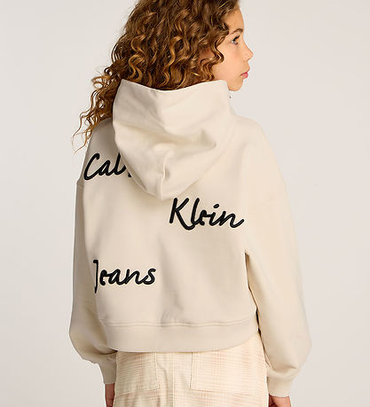 Calvin Klein Kapuzenpullover - Handschrift-Logo - Turteltaube