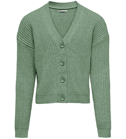 Kids Only Cardigan - Rib - Knitted - KogMandy - Hedge Green/Mela
