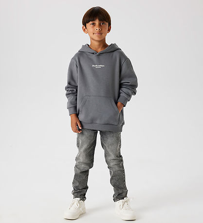 Name It Hoodie - Noos - NkmBrody - Lava Smoke w. Print