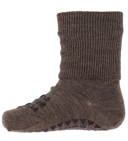 GoBabyGo Socks - Non-Slip - Wool - Chestnut