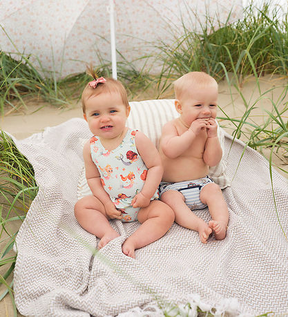 Hust and Claire Swim Diaper - Harumi - UV50+ - White/Blue