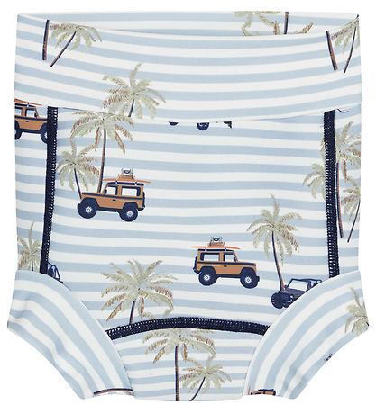 Hust and Claire Swim Diaper - Harumi - UV50+ - White/Blue