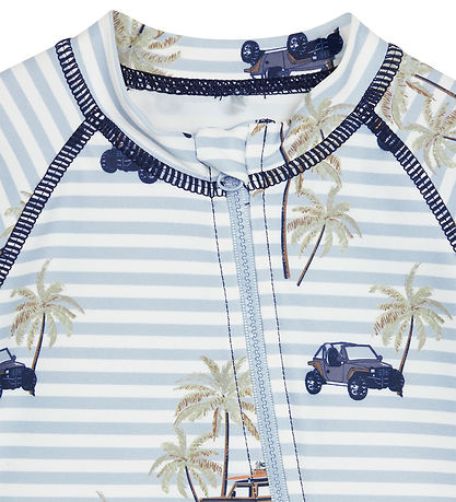 Hust and Claire Coverall Swimsuit - Makki - UV50+ - White/Blue Hust and Claire Coverall Swimsuit - Makki - UV50+ - White/Blue