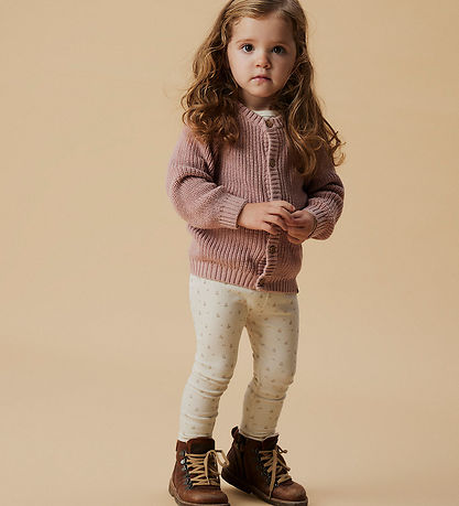 Lil' Atelier Leggings - Rib - NmfGago - Tortelduif/Flower