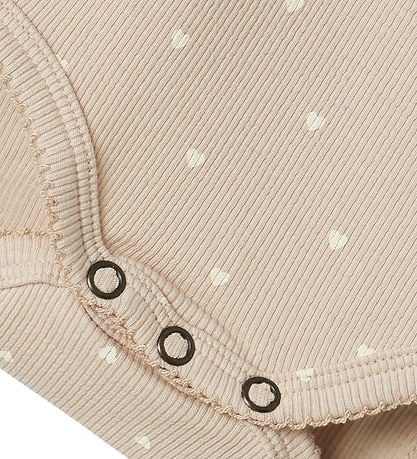 Lil' Atelier Bodysuit L/æ - Rib - NbfGago - Gray Morn/Heart