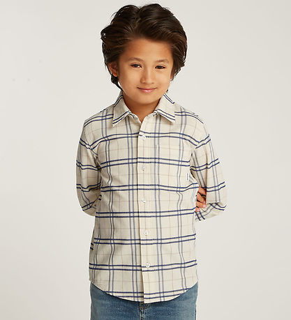 Tommy Hilfiger Shirt - Corduroy - Classic+ Beige/Navy Check