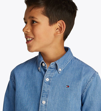 Tommy Hilfiger Hemd - Denim Chambray - Denim Medium+ Waschung