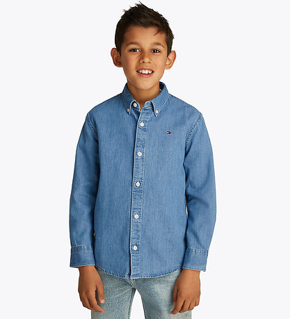 Tommy Hilfiger Hemd - Denim Chambray - Denim Medium+ Waschung
