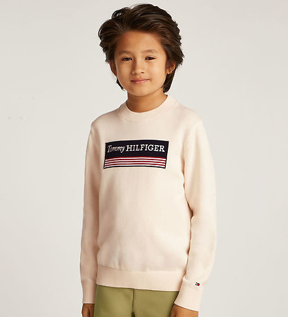 Tommy Hilfiger 블라우스 - 니트 - 아이보리 페탈 포함 플래그 Tommy Hilfiger 블라우스 - 니트 - 아이보리 페탈 포함 플래그