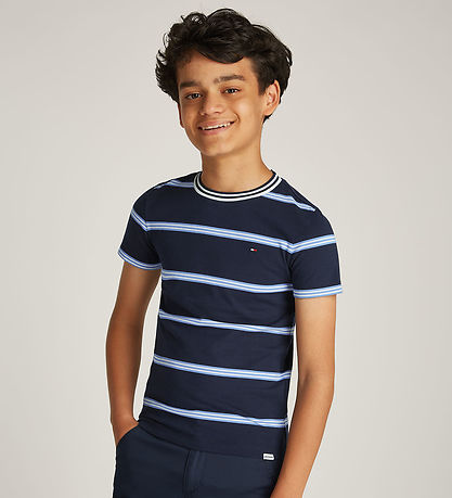 Tommy Hilfiger T-shirt - Dark Night Navy w. Stripes Tommy Hilfiger T-shirt - Dark Night Navy w. Stripes