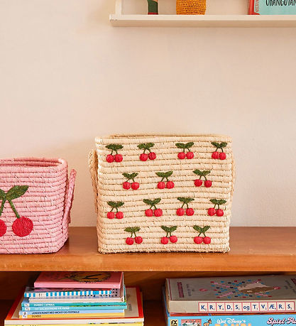 Rice Säilytyskori - Raffia/Merilevä - 30x30x25 cm - Luonnollinen