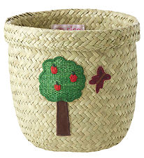 Rice Oppbevaringskurv - Raffia/Tang - Happy Forest - 15x16 cm - Rice Oppbevaringskurv - Raffia/Tang - Happy Forest - 15x16 cm -