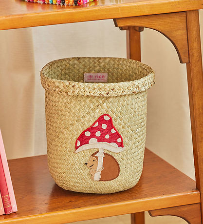 Rice Storage Basket - Raffia/Seaweed - Happy Forest - 20x20 cm -