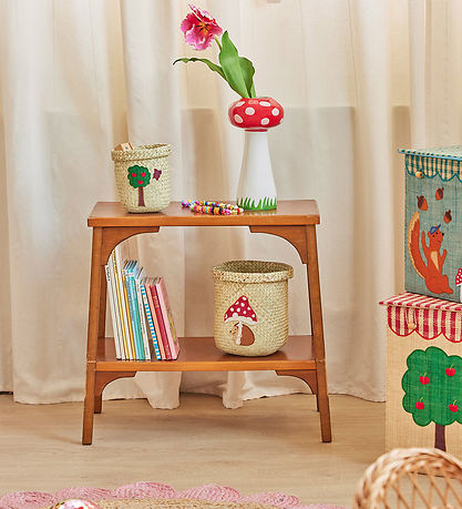 Rice Storage Basket - Raffia/Seaweed - Happy Forest - 20x20 cm -