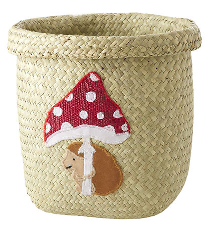 Rice Storage Basket - Raffia/Seaweed - Happy Forest - 20x20 cm - Rice Storage Basket - Raffia/Seaweed - Happy Forest - 20x20 cm -