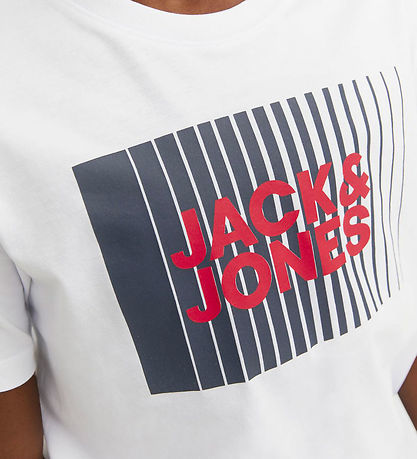 Jack & Jones T-shirt - Noos - JjeCorp - Vit m. Tryck