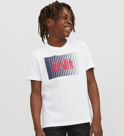 Jack & Jones T-shirt - Noos - JjeCorp - Vit m. Tryck