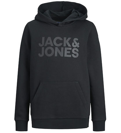 Jack & Jones Hoodie - Noos - JjeCorp - Black/Jr/lLarge Print