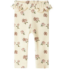 Lil' Atelier Leggings - Rib - NbfGavo - Turtledove/Peony Lil' Atelier Leggings - Rib - NbfGavo - Turtledove/Peony