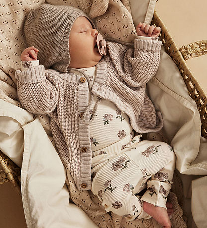 Lil' Atelier Leggings - Rib - NbfGavo - Turtledove/Peony Lil' Atelier Leggings - Rib - NbfGavo - Turtledove/Peony