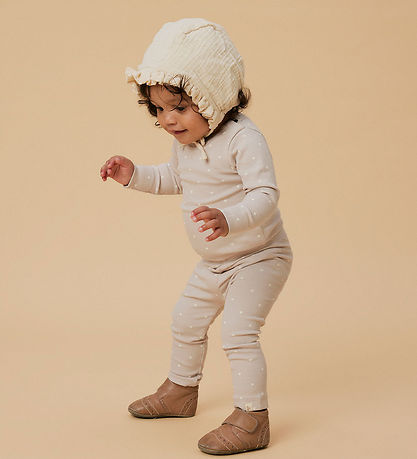 Lil' Atelier Leggings - Rib - NbfGago - Gray Morn/Heart