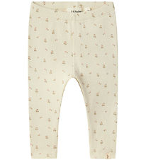 Lil' Atelier Leggings - Rib - NbfGago - Turtledove/Flower Lil' Atelier Leggings - Rib - NbfGago - Turtledove/Flower