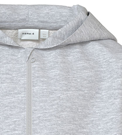 Name It Cardigan m. Hood - Noos - NkfMillie - Light Grey Melang