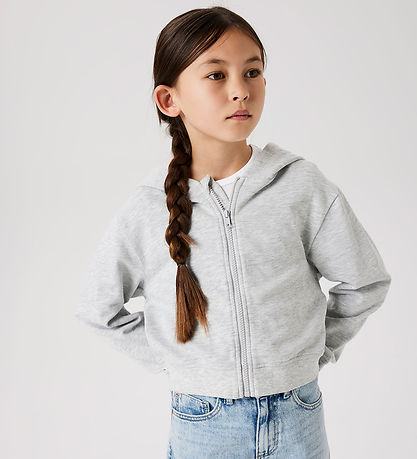 Name It Cardigan m. Hood - Noos - NkfMillie - Light Grey Melang