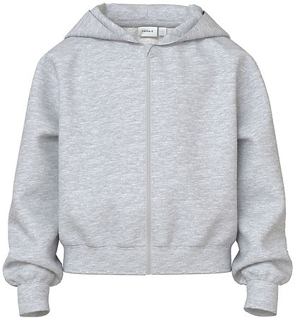 Name It Cardigan w. Hood - Noos - NkfMillie - Light Grey Melang Name It Cardigan w. Hood - Noos - NkfMillie - Light Grey Melang
