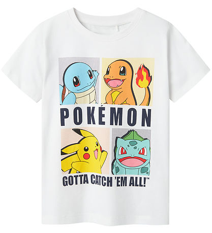 Name It T-shirt - Noos - NkmDazz Pokémon - Bright White w. Print