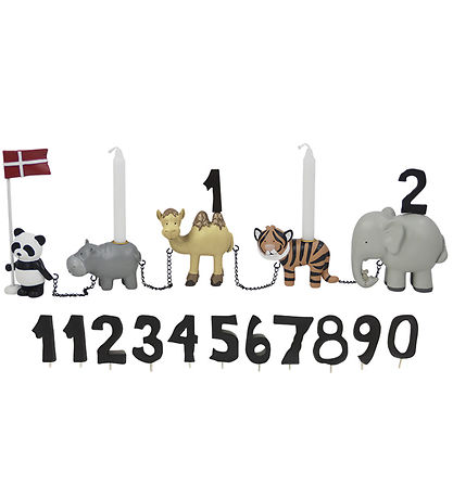 Kids by Friis Birthday Train - Zoo animals w. 11 Numbers