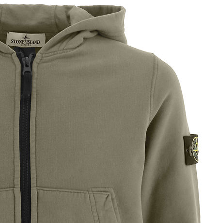 Stone Island Cardigan - Mud w. Logo Stone Island Cardigan - Mud w. Logo