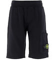 Stone Island Sweat Shorts - Black w. Logo