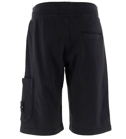 Shorts en Molleton Stone Island - Noir av. Logo Shorts en Molleton Stone Island - Noir av. Logo
