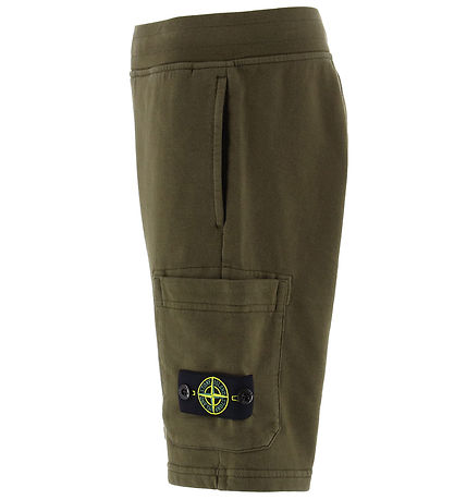 Stone Island 스웨트 반바지 - 밀리터리 그린 포함 로고