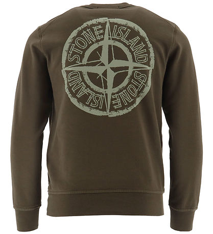 Stone Island Sweatshirt - Militair Green m. Logo