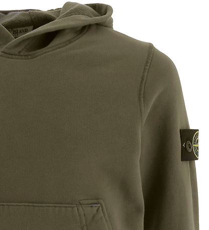 Stone Island 후드티 - 밀리터리 그린 포함 로고
