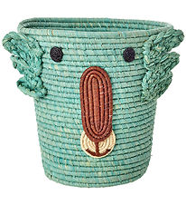Rice Oppbevaringskurv - Raffia/Tang - 20x30 cm - Aqua/Koala Rice Oppbevaringskurv - Raffia/Tang - 20x30 cm - Aqua/Koala