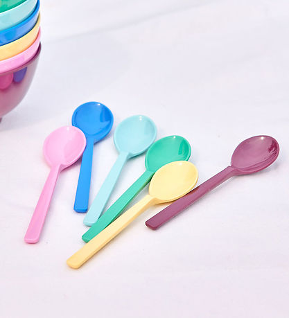 Rice Spoon - Melamine - Tea - 6-Pack - Yellow/Pink/Green/Blue/Pu