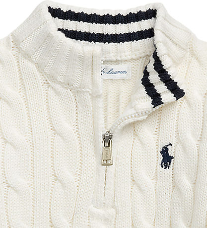 Polo Ralph Lauren Blouse w. Zipper - Knitted - White